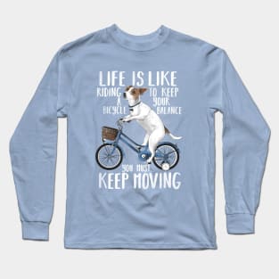 Dog riding a bicycle Long Sleeve T-Shirt